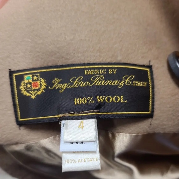 Loro Piana Sz 4 Fleurette Classic Camel Double Breasted Fitted Slender Pea Coat - Picture 9 of 15
